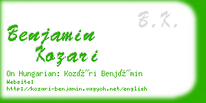 benjamin kozari business card